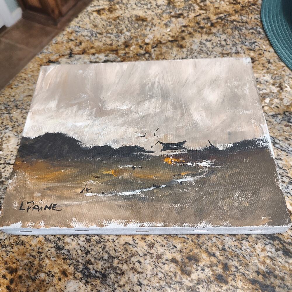 L. Paine Original Landscape Painting 10x8
